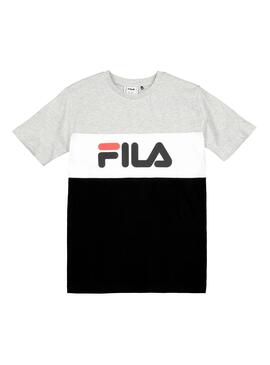 Camiseta Fila Classic Blocked Gris Niño y Niña