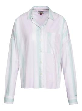 Camisa Tommy Jeans Rayas Multicolor Mujer