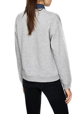 Sudadera Pepe Jeans Nanete Gris Para Mujer
