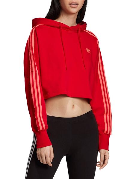 Turista pluma fantasma Sudadera Adidas Cropped Hood Rojo Para Mujer