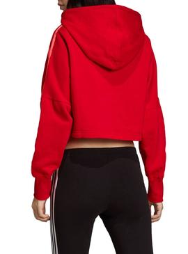Sudadera Adidas Cropped Hood Rojo Para Mujer