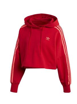 Sudadera Adidas Cropped Hood Rojo Para Mujer