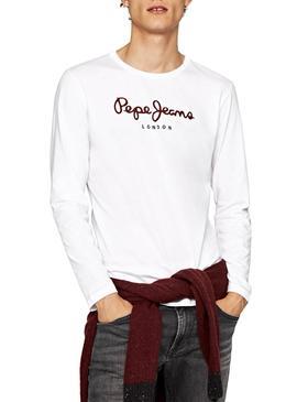 Camiseta Pepe Jeans Eggo Long Blanco Para Hombre