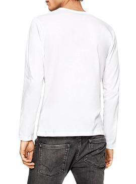 Camiseta Pepe Jeans Eggo Long Blanco Para Hombre