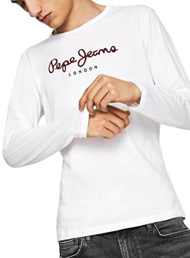 Camiseta Pepe Jeans Eggo Long Blanco Para Hombre