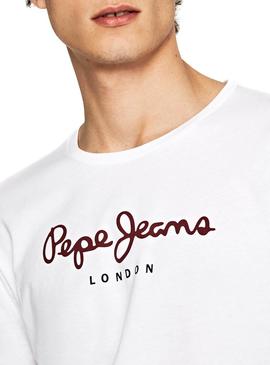 Camiseta Pepe Jeans Eggo Long Blanco Para Hombre
