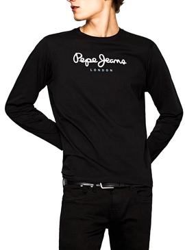 Camiseta Pepe Jeans Eggo Long Negro Para Hombre