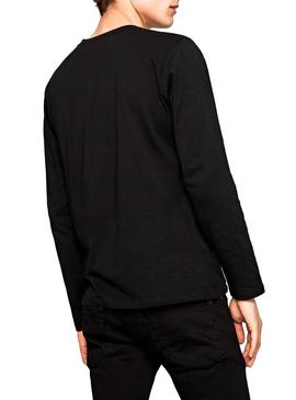 Camiseta Pepe Jeans Eggo Long Negro Para Hombre