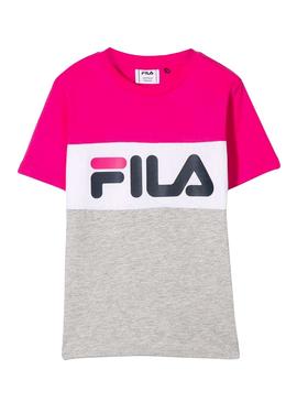 Camiseta Fila Classic Logo Rosa Niña