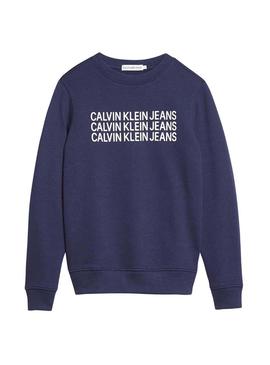 Sudadera Calvin Klein Triple Logo Marino Niña