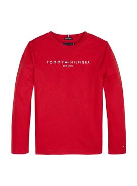 Camiseta Tommy Hilfiger Essential Rojo Niño
