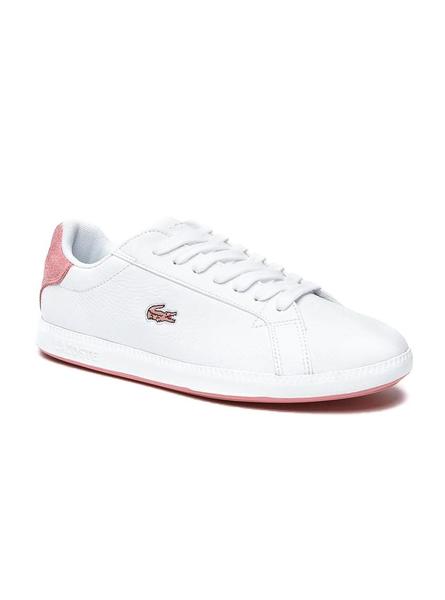 vencimiento Puerto Absay Zapatillas Lacoste Graduate Blanco Rosa Piel Mujer