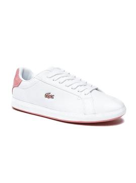 Zapatillas Lacoste Graduate Blanco Rosa Piel Mujer