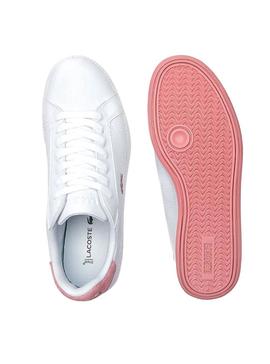 Zapatillas Lacoste Graduate Blanco Rosa Piel Mujer