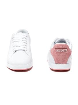 Zapatillas Lacoste Graduate Blanco Rosa Piel Mujer