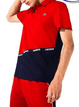 Polo Lacoste Sport Colorblock Rojo Para Hombre