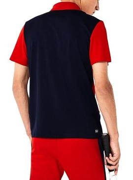 Polo Lacoste Sport Colorblock Rojo Para Hombre
