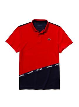 Polo Lacoste Sport Colorblock Rojo Para Hombre