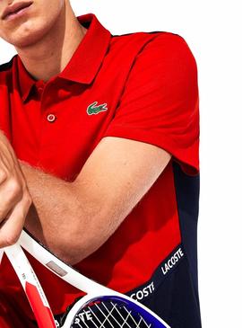 Polo Lacoste Sport Colorblock Rojo Para Hombre