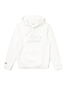 Sudadera Lacoste Logo Capucha Blanco Hombre