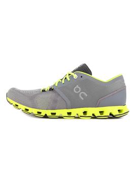 Zapatillas On Running Cloud X Grey Neon Hombre