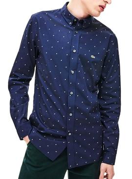 Camisa Lacoste Estampado Marino Para Hombre