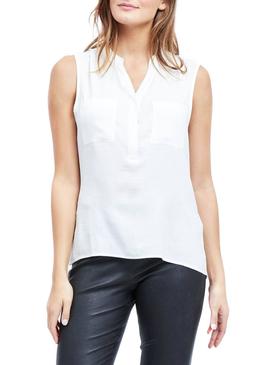 Blusa Vila Vimelli Pocket Blanco Mujer