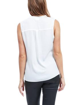 Blusa Vila Vimelli Pocket Blanco Mujer