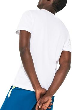 Camiseta Lacoste Sport Tenis Cancha Blanco Hombre