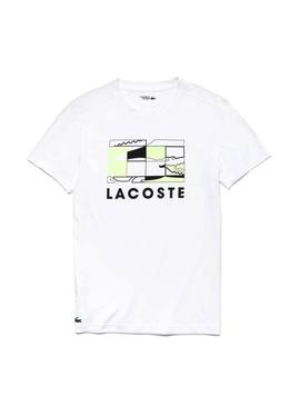 Camiseta Lacoste Sport Tenis Cancha Blanco Hombre