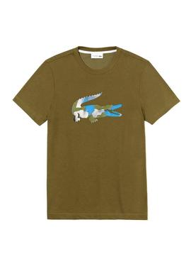 Camiseta Lacoste Sport Croco Camo Verde Hombre