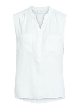 Blusa Vila Vimelli Pocket Blanco Mujer