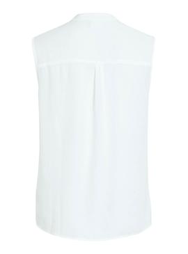 Blusa Vila Vimelli Pocket Blanco Mujer