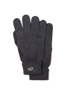 Guantes Lacoste Lana Gris Para Hombre