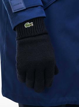 Guantes Lacoste Lana Marino De Hombre