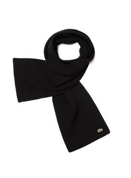 Bufanda Lacoste Tricot Negro Para Hombre