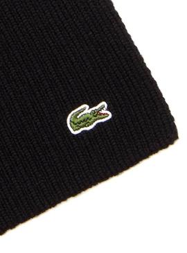 Bufanda Lacoste Tricot Negro Para Hombre