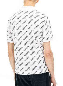 Polo Lacoste Live Estampado Blanco Para Hombre