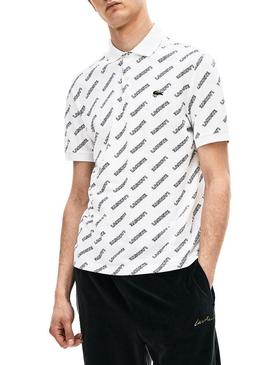 Polo Lacoste Live Estampado Blanco Para Hombre