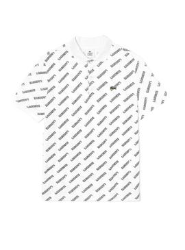 Polo Lacoste Live Estampado Blanco Para Hombre