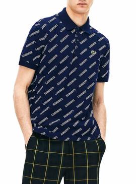 Polo Lacoste Live Estampado Marino Para Hombre