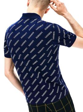 Polo Lacoste Live Estampado Marino Para Hombre