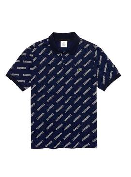 Polo Lacoste Live Estampado Marino Para Hombre