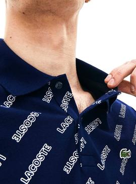 Polo Lacoste Live Estampado Marino Para Hombre