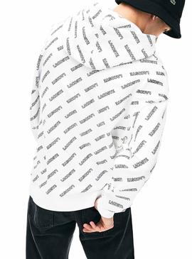 Sudadera Lacoste Live Signature Blanco Para Hombre