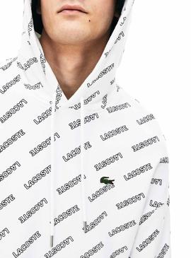 Sudadera Lacoste Live Signature Blanco Para Hombre