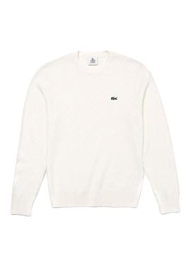 Jersey Lacoste Live Texturizado Blanco Para Hombre