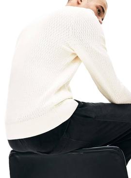 Jersey Lacoste Live Texturizado Blanco Para Hombre