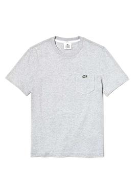 Camiseta Lacoste Live Unisex Bolsillo Gris