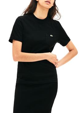 Camiseta Lacoste Live Unisex Bolsillo Negro